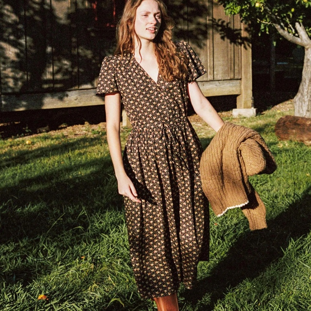 Christy Dawn The Dawn Dress in Carob Leaf Ditsy